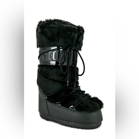 MOON BOOT Classic Faux Fur Boot in Black - SIZE 35-38 (S/M) BRAND NEW IN BOX 😊 - Picture 2 of 6
